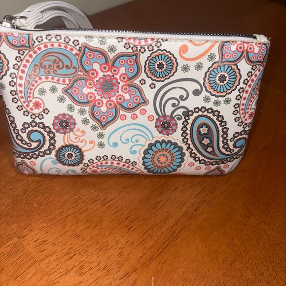 Stylish Stone Mountain White and Multicolor Leather Double Belted Waist Bag